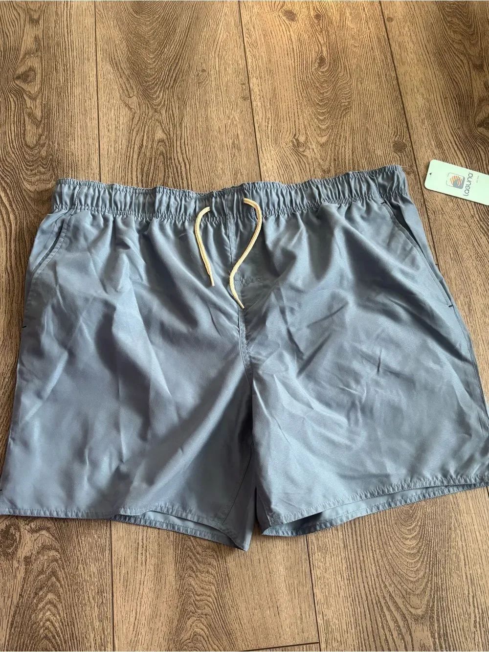 Laguna Mens Light Slate Blue Swim Trunks with Drawstring